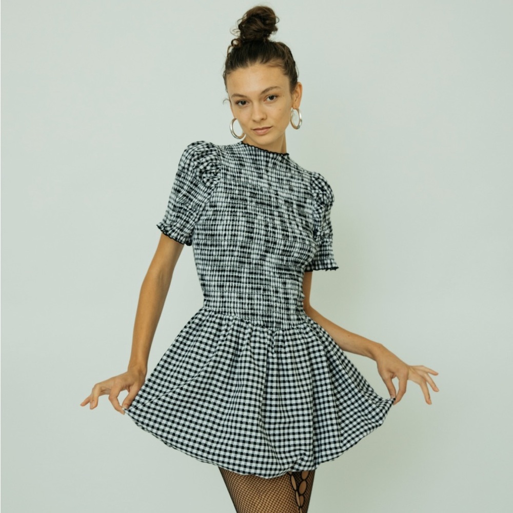 Aprés Studio Gingham Bubble Dress
